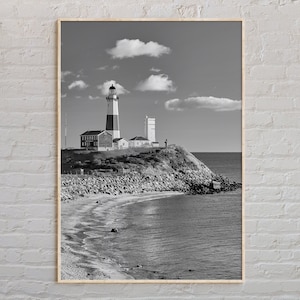Noir et blanc, impression Montauk, art mural Montauk, affiche Montauk, photo Montauk, impression affiche Montauk, décoration murale Montauk, affiche New York