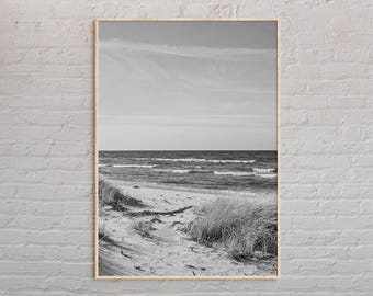 Black and White, Lake Michigan Print, Lake Michigan Wall Art, Lake Michigan Poster, Lake Michigan  Photo, Lake Michigan Decor, USA