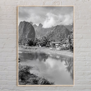 Black and White, Laos Print, Laos Wall Art, Laos Poster, Laos Photo, Laos Poster Print, Laos Wall Decor, Asia Poster Print