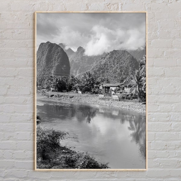 Black and White, Laos Print, Laos Wall Art, Laos Poster, Laos Photo, Laos Poster Print, Laos Wall Decor, Asia Poster Print