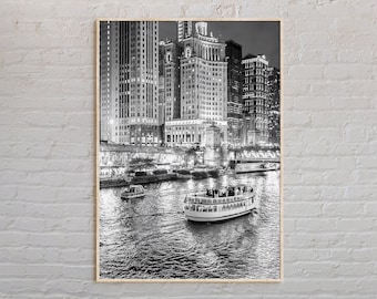 Black and White, Chicago Print, Chicago Wall Art, Chicago Poster, Chicago Photo, Chicago Poster Print, Chicago Wall Decor, Illinois Poster