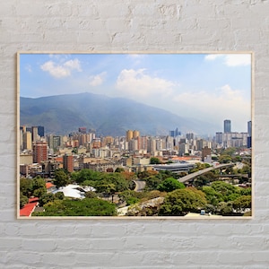 Foto real, impressão de Caracas, arte de parede de Caracas, pôster de Caracas, foto de Caracas, impressão de pôster de Caracas, decoração de parede de Caracas, impressão da Venezuela
