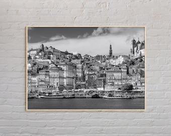 Blanco y negro, Impresión de Oporto, Arte mural de Oporto, Póster de Oporto, Foto de Oporto, Impresión de póster de Oporto, Decoración de pared de Oporto, Póster de Portugal, Europa