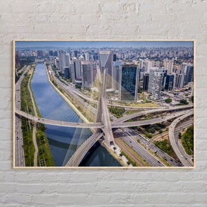 Foto Real, Impressão de São Paulo, Arte de Parede de São Paulo, Pôster de São Paulo, Foto de São Paulo, Impressão de pôster de São Paulo, Decoração de São Paulo, Brasil