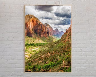 Echte foto, Zion National Park-afdruk, Zion-muurkunst, Zion-poster, Zion-foto, Zion-posterafdruk, Zion-muurdecoratie, Verenigde Staten afdrukken