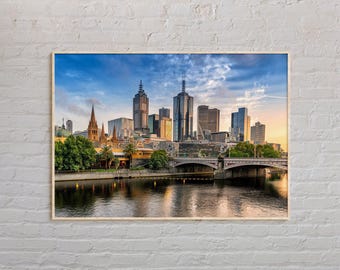 Foto real, Impresión de Melbourne, Arte mural de Melbourne, Póster de Melbourne, Foto de Melbourne, Impresión de póster de Melbourne, Decoración de pared de Melbourne