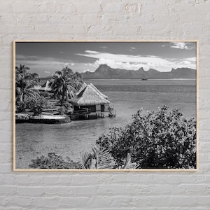 Black and White, Tahiti Print, Tahiti Wall Art, Tahiti Poster, Tahiti Photo, Tahiti Poster Print, Tahiti Wall Decor, Oceania Poster Print