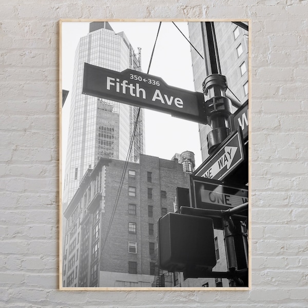 Black and White, Fifth Avenue Print, Fifth Avenue Wall Art, Fifth Avenue Poster, Fifth Avenue Photo, Fifth Avenue Wall Decor, 5th Avenue