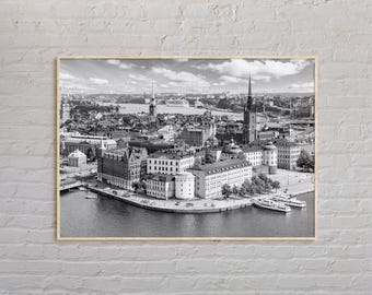 Blanco y negro, Impresión de Estocolmo, Arte mural de Estocolmo, Póster de Estocolmo, Foto de Estocolmo, Impresión de póster de Estocolmo, Decoración de Estocolmo, Suecia