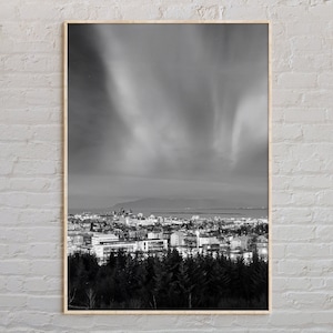 Blanco y negro, Impresión de Reykjavík, Arte mural de Reykjavík, Póster de Reykjavík, Fotografía de Reykjavík, Impresión de póster de Reykjavík, Decoración de Reykjavík, Islandia
