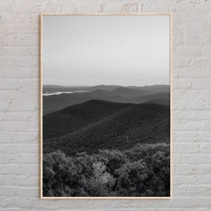 Impresión en blanco y negro de las montañas Catskill, arte mural de las montañas Catskill, póster de Catskill, foto de las montañas Catskill, póster de Nueva York