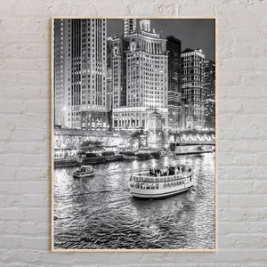 Schwarzweiß, Chicago Druck, Chicago Wand Kunst, Chicago Poster, Chicago Foto, Chicago Poster Druck, Chicago Wand Dekor, Illinois Poster