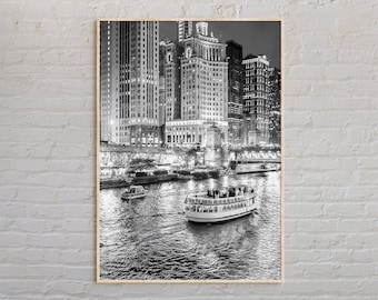 Black and White, Chicago Print, Chicago Wall Art, Chicago Poster, Chicago Photo, Chicago Poster Print, Chicago Wall Decor, Illinois Poster