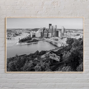 Noir et blanc, impression Pittsburgh, art mural Pittsburgh, affiche Pittsburgh, photo Pittsburgh, impression affiche Pittsburgh, Pennsylvanie, États-Unis