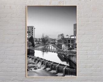Impresión en blanco y negro de la isla de Greenville, arte mural de Greenville, póster de Greenville, foto de Greenville, decoración de pared de Greenville, impresión de EE. UU.