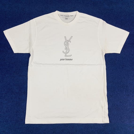 Yves Saint Laurent YSLロゴ刺繍 Tシャツ ヴィンテージ Vintage Yves Saint Laurent YSL Center Logo Designer Tshirt