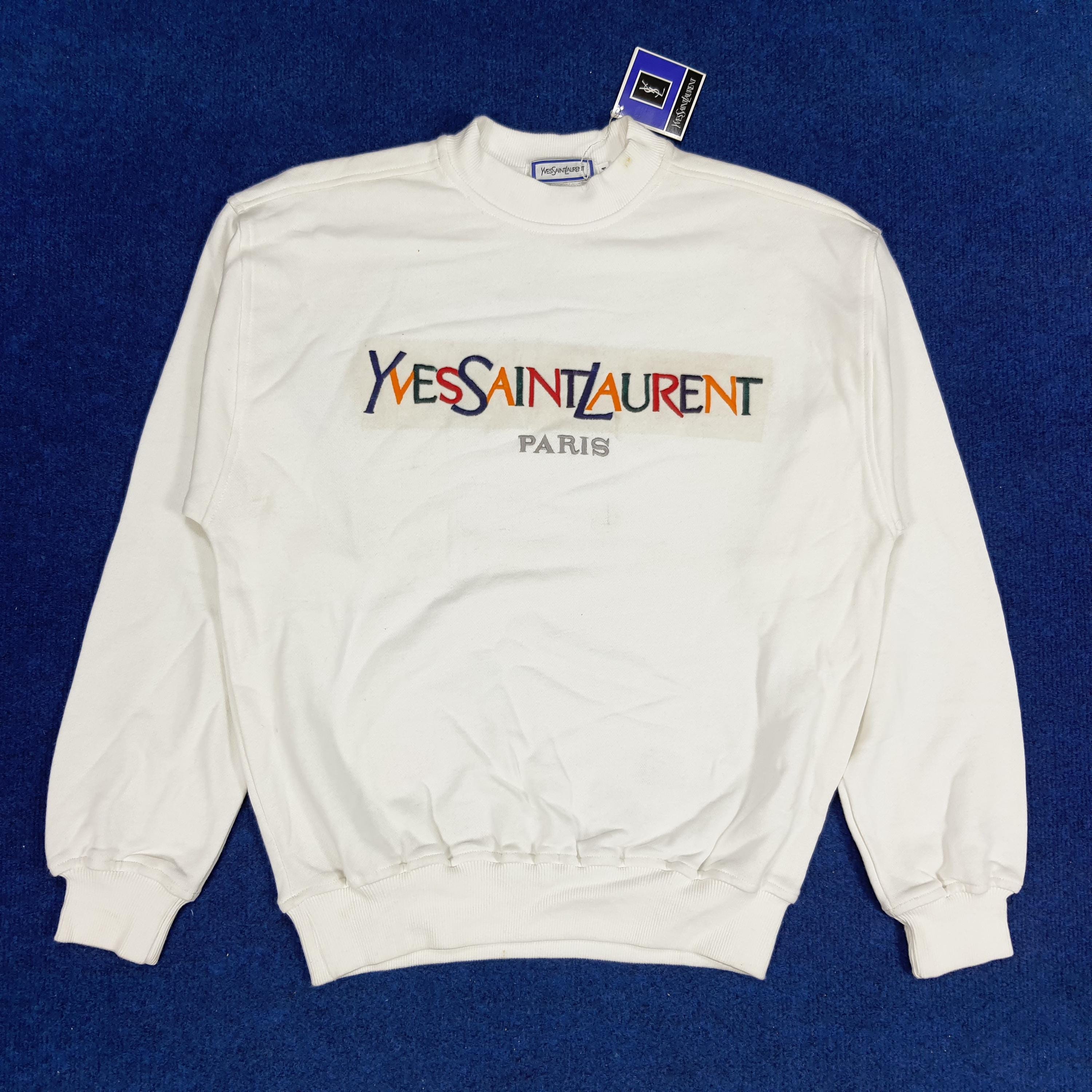 Authentic Yves Saint Laurent Vintage YSL Logo Sweatshirt