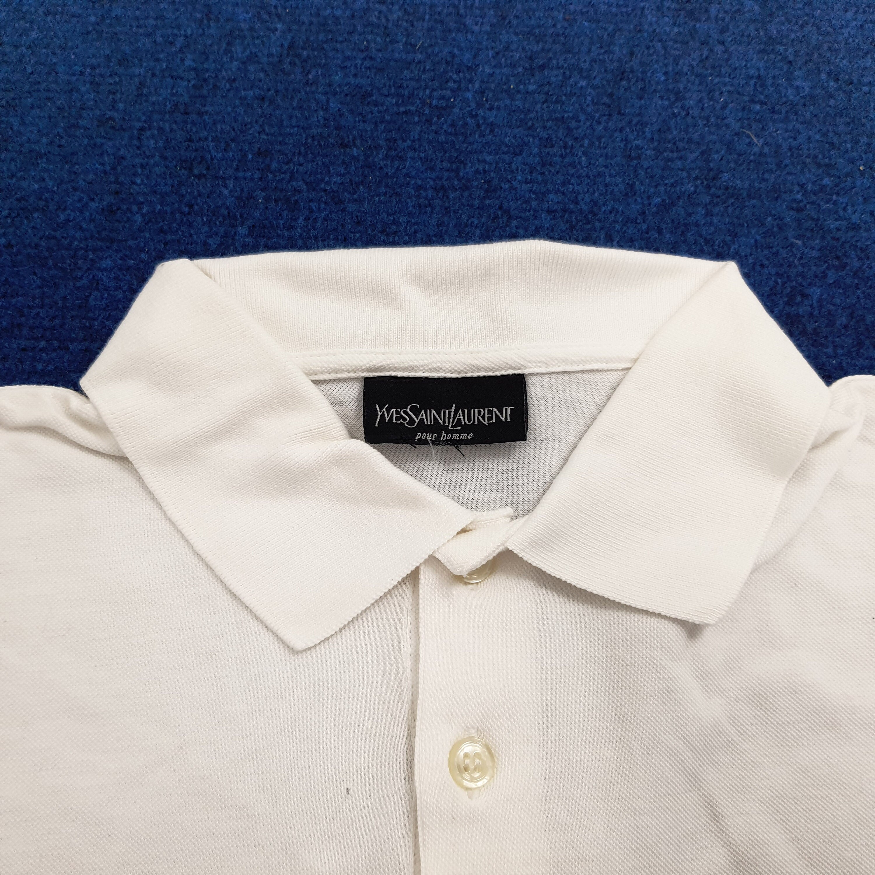 トップス dead stock YVES SAINT LAURENT polo shirt 90s yves saint laurent rogo polo shirt dead sto