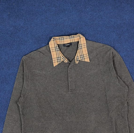 Vintage Burberry London Nova Check Designer Polo Shirt Israel