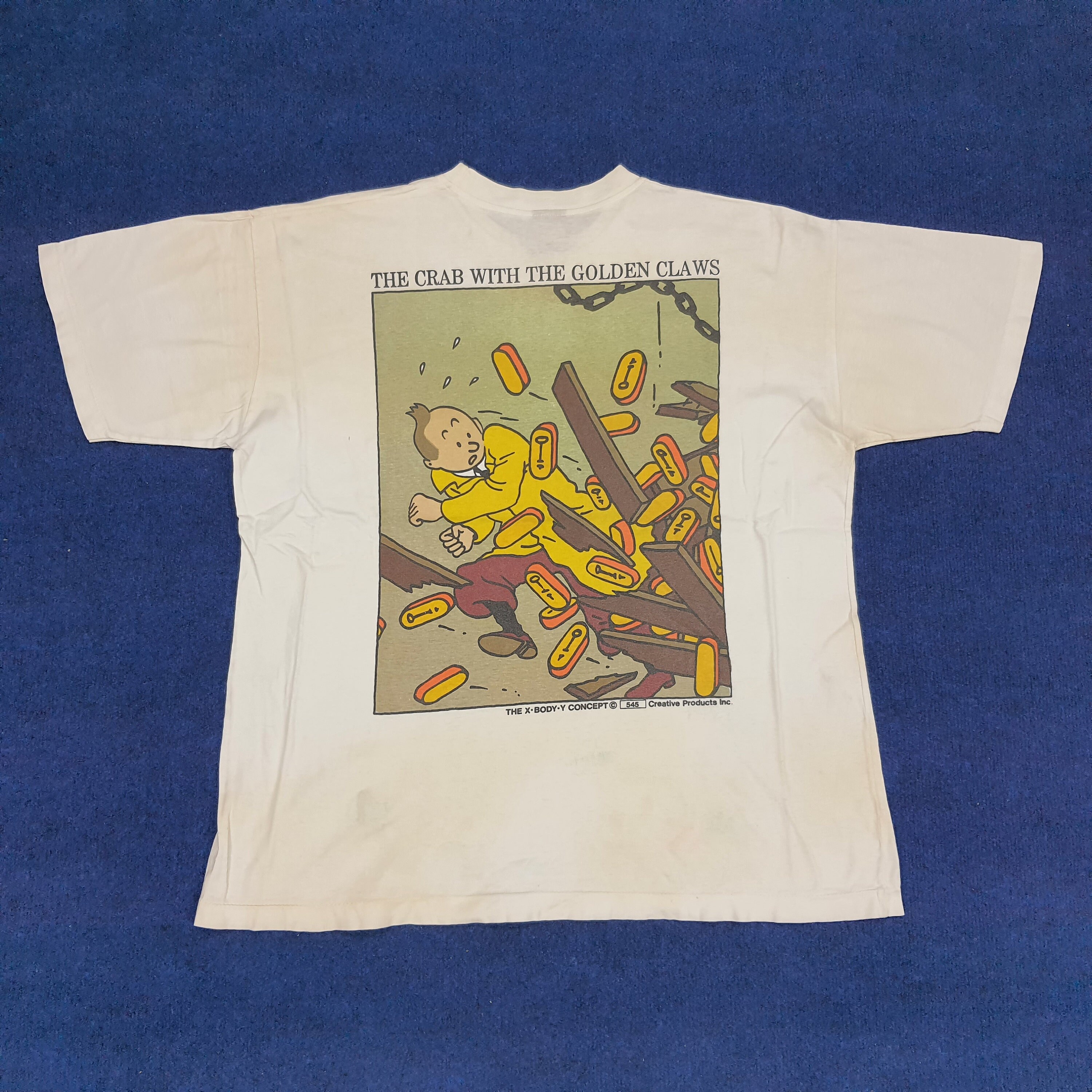 Vintage The Blue Lotus Adventures Of Tin Tin Tshirt, 90s Studio Adventures, Animated Cartoons Tv