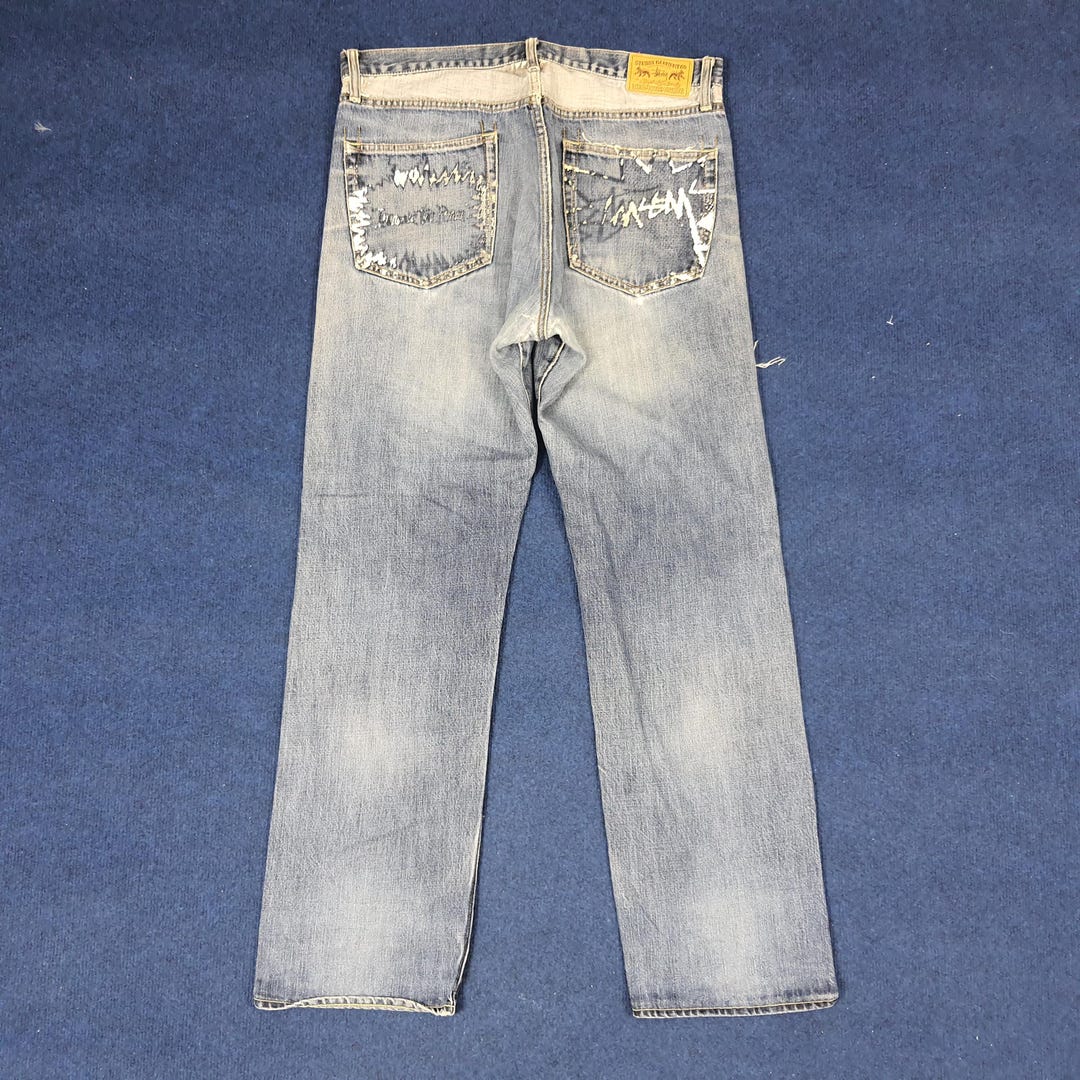 パンツ 00s OLD STUSSY rough and rugged denim Vintage Stussy Rough Rugged Denim Skull Logo Jeans Pants - Etsy