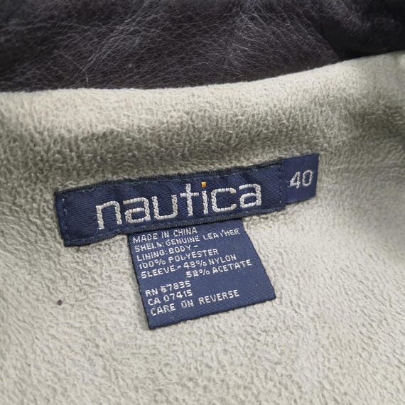 Rare Custom Skeleton Bone Leather Jacket Nautica … - image 6