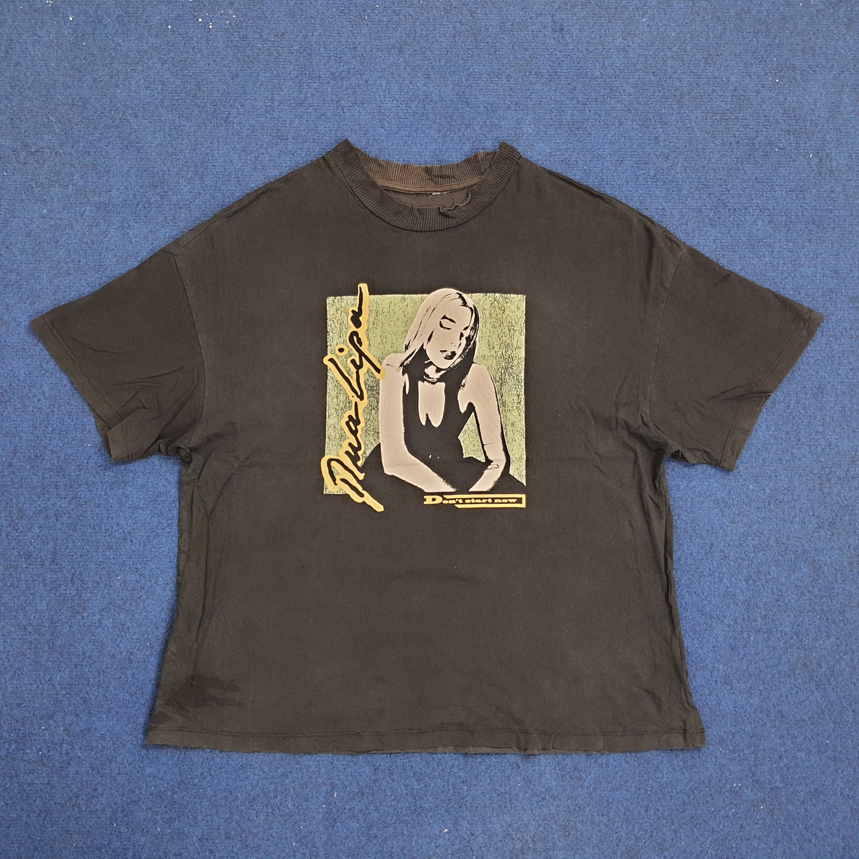 T-shirt Homme/Femme Vintage Album Musical - 100% Coton, Col Rond, Style Rétro 90s, Motif 'Don't Start Now' (Noir, XL)