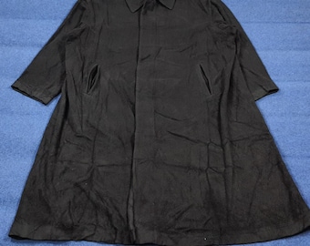 Vintage Y's Yohji Yamamoto Long Fleece Jacket Black Avant Garde Overcoat