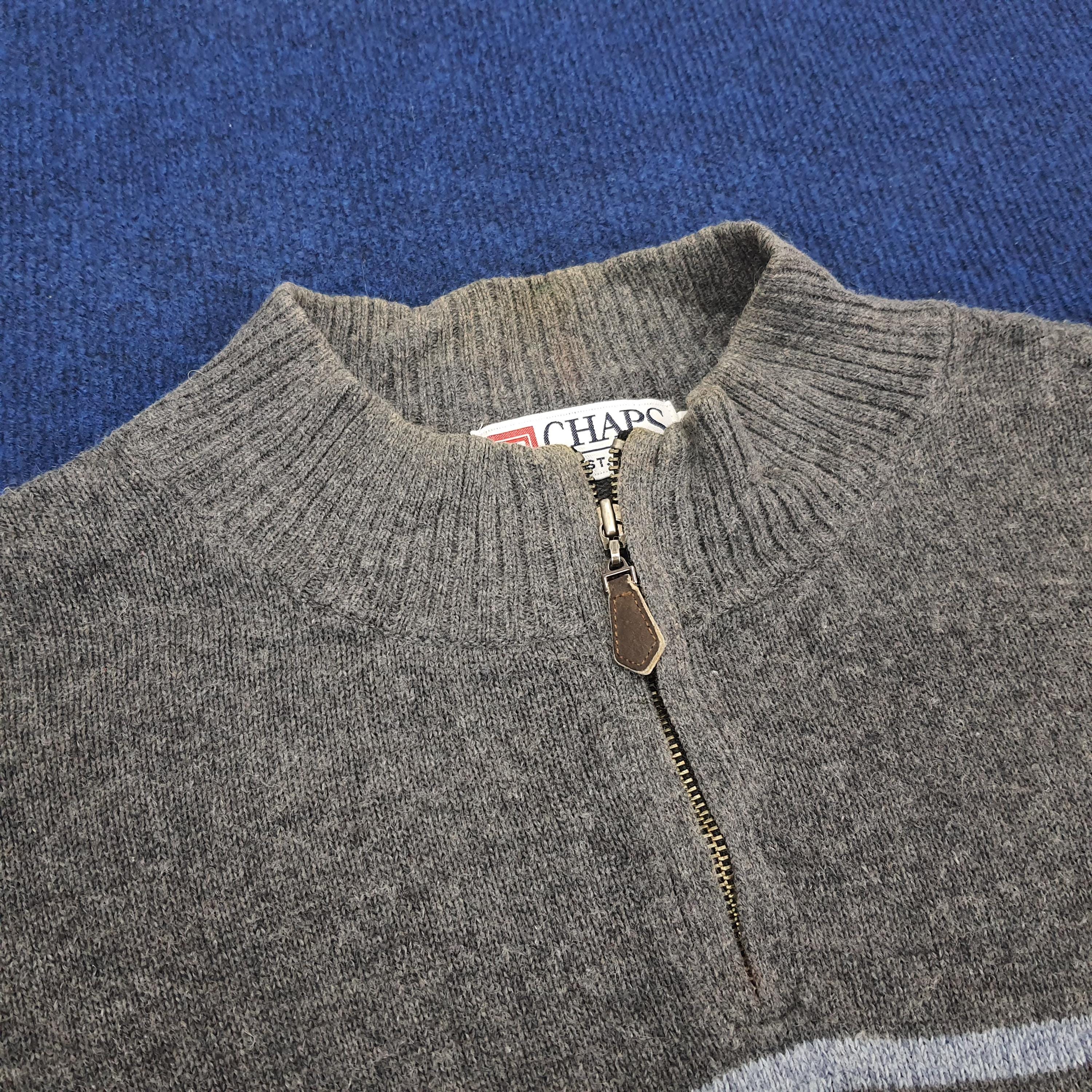 Ralph Lauren Chaps Half-Zip Fleece Pullover, Men's XL polyester gray type Vintage Second Hand