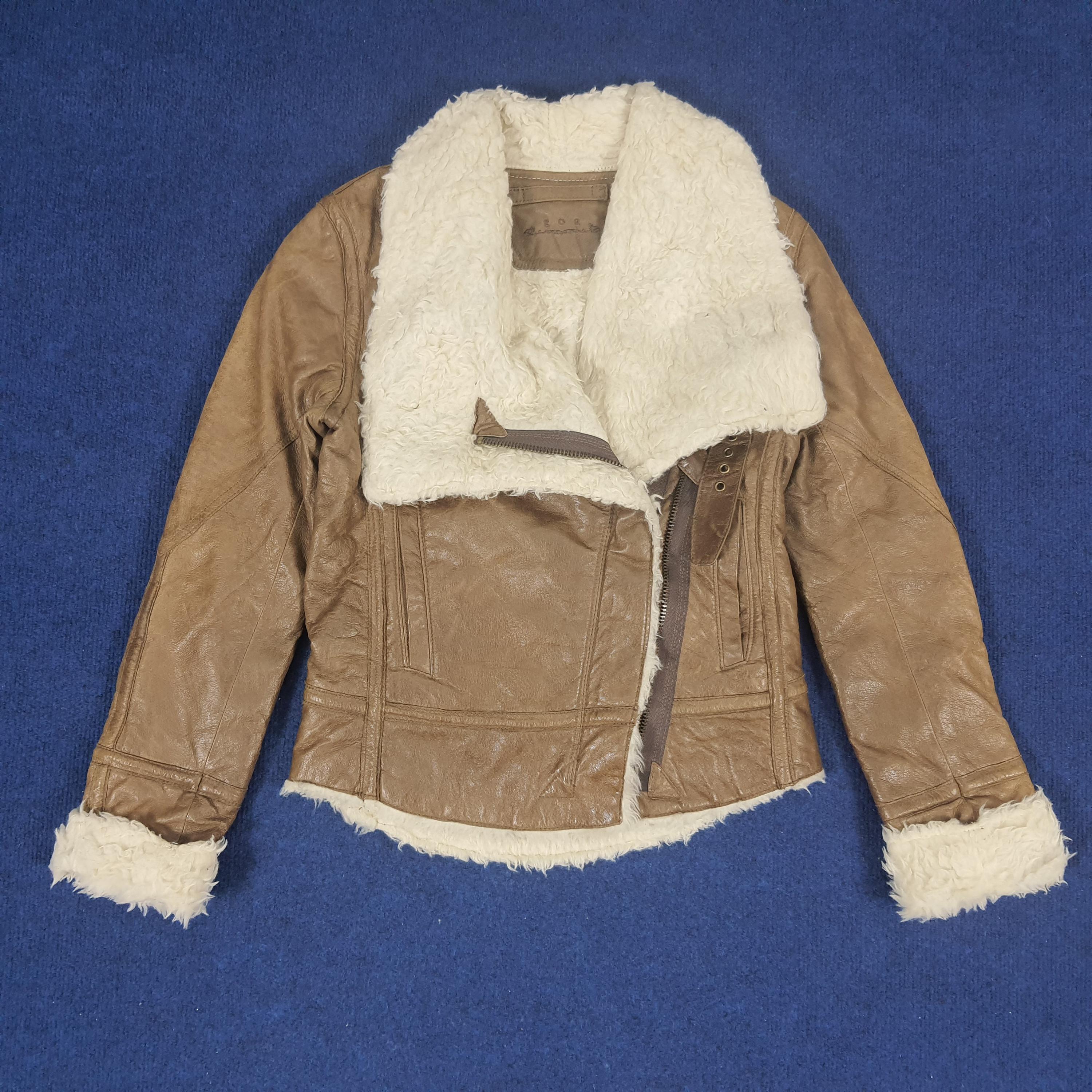 Vintage Goa Japanese Brand Leather Fleece Jacket - Etsy