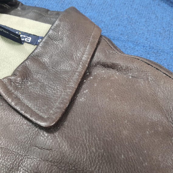 Rare Custom Skeleton Bone Leather Jacket Nautica … - image 13