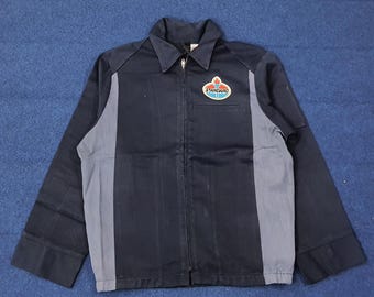 レア　昭和シェル石油 HELIX フェラーリ　パートナーシップ　ブルゾン　XL Vintage Shell Helix Oil Brand X Ferrari Work Uniform Japan Jacket