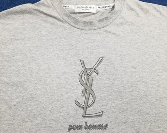 Vintage Yves Saint Laurent YSL Logo T-shirt - Etsy