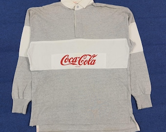 Vintage Coca Cola Streetwear Retro Polo Long Sleeve