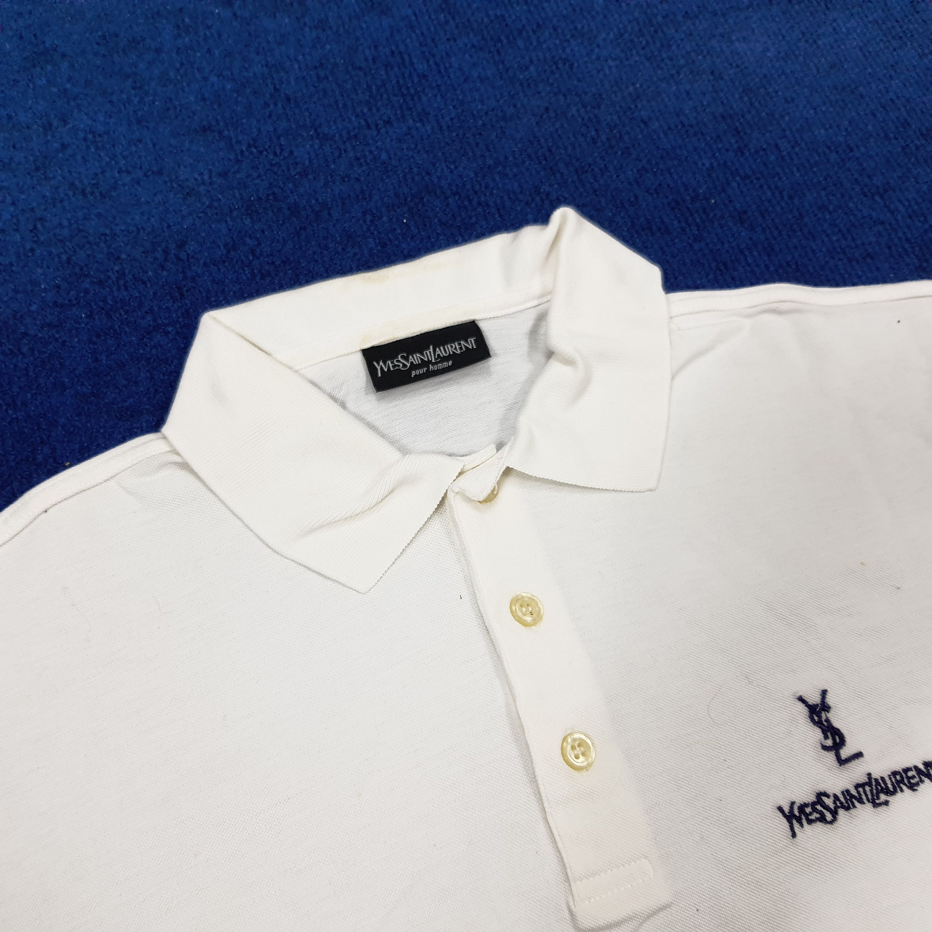 Yves Saint Laurent イヴサンローラン ポロシャツ S 白90s 90s yves saint laurent rogo polo shirt dead sto