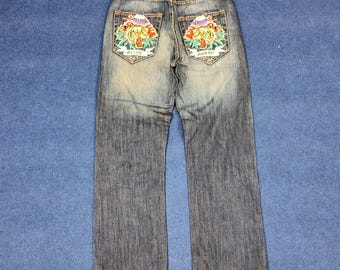 Vintage Christian Audigier Ed Hardy Embroidery Pocket Jeans