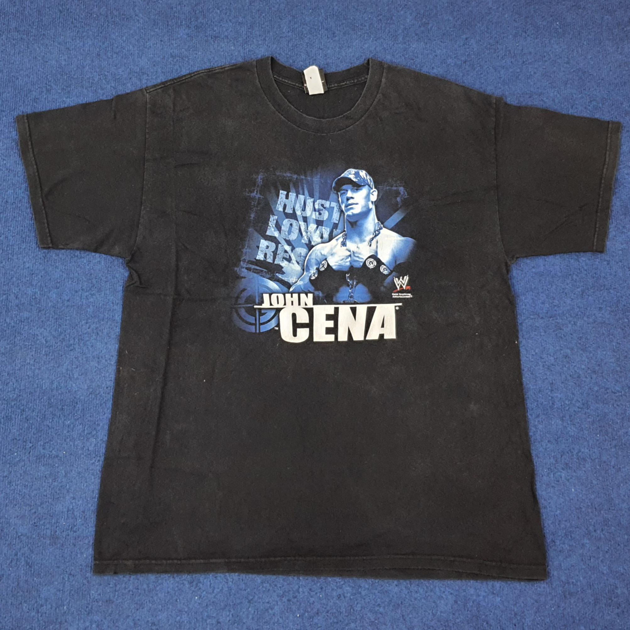 T-shirt Vintage John Cena WWE - Taille L, Noir, Années 2000 (Occasion Très Bon état)