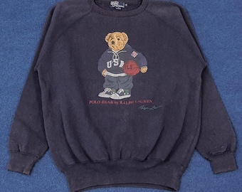 Sudadera vintage Polo Bear de Ralph Lauren