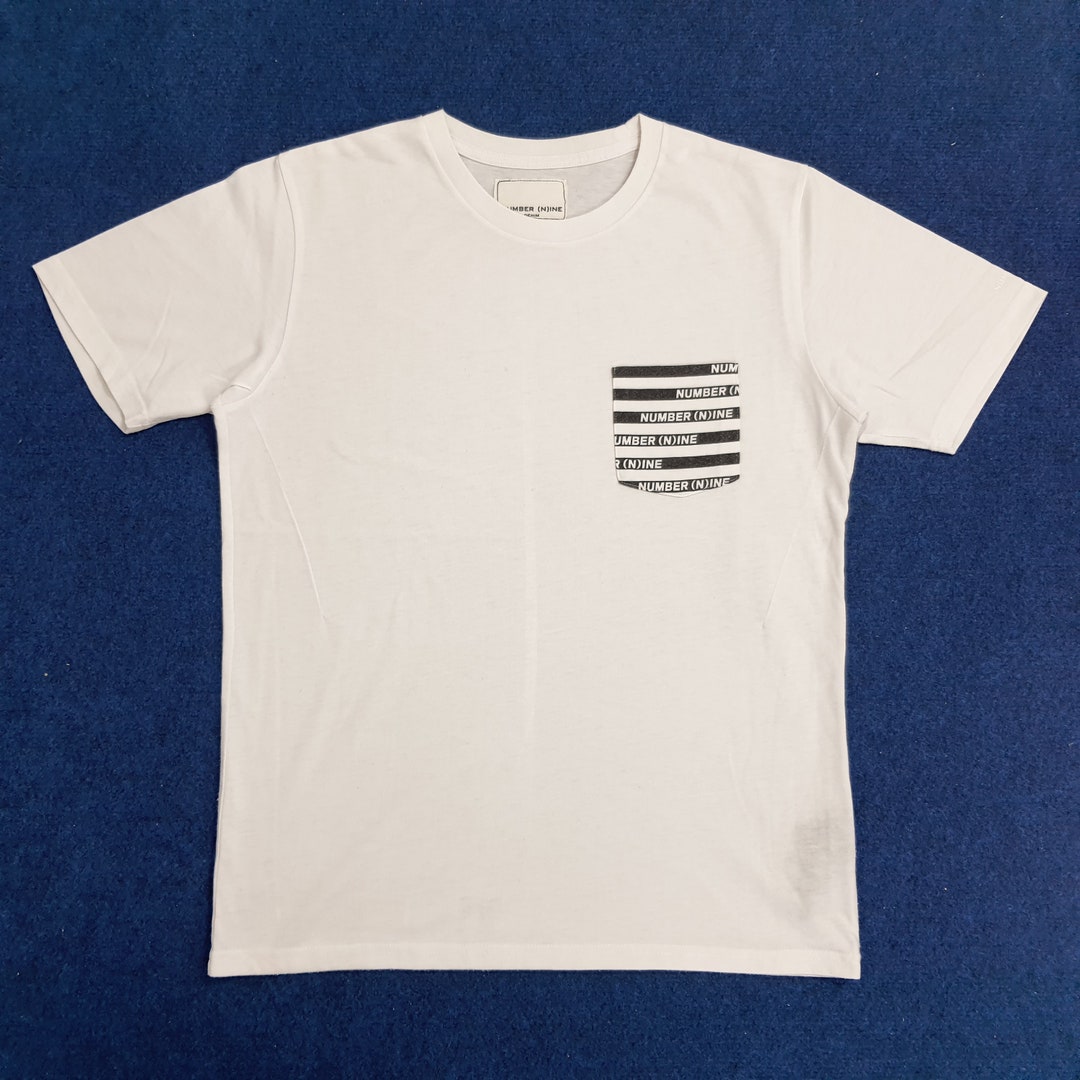 【90s激レア物】NOMO 貴重な青白バージョンネーム&ナンバーTシャツ Vintage Number Nine Pocket Striped Japanese Brand T-shirt - Etsy