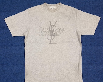 Saint Laurent Tシャツ　ロゴ　ビンテージ加工　グランジ Vintage YSL Yves Saint Laurent T-shirt - Etsy