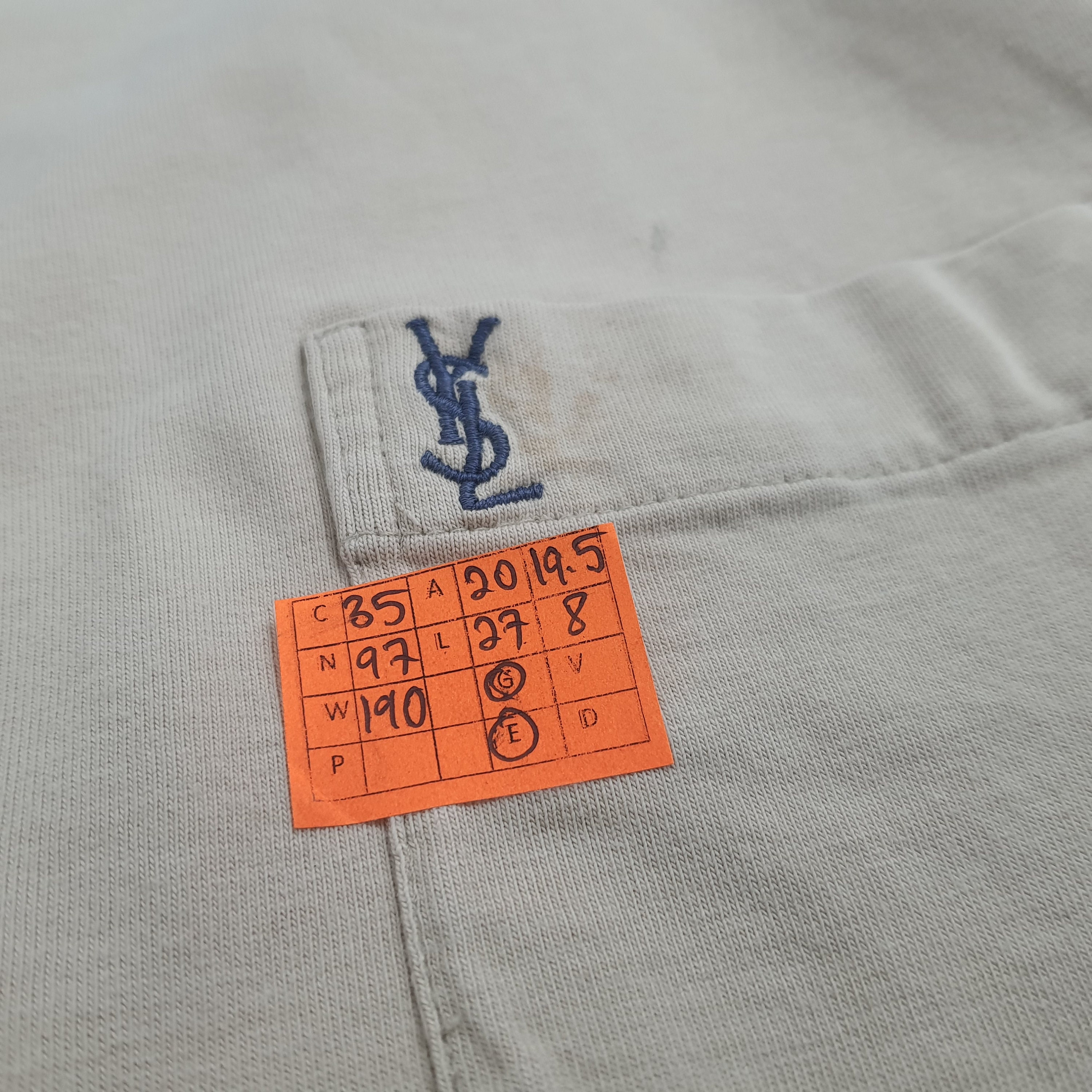 Vintage YSL Yves Saint Laurent Small Embroidery Logo Pocket