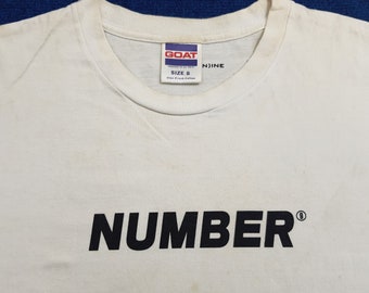 【90s激レア物】NOMO 貴重な青白バージョンネーム&ナンバーTシャツ NUMBER (N)INE tシャツ VINTAGE WASH DAMAGE CLASSIC LOGO T