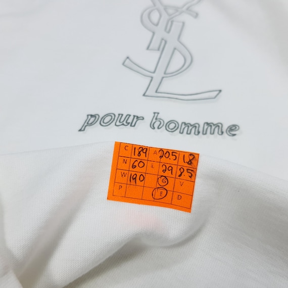 Vintage Yves Saint Laurent YSL Center Logo Designer Tshirt