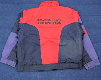 Chaqueta Mugen Honda personalizada con bloques de color retro de carreras Honda CR-V de los años 90