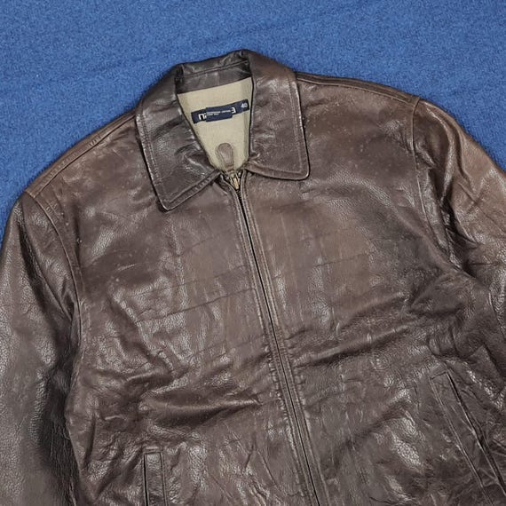 Rare Custom Skeleton Bone Leather Jacket Nautica … - image 4