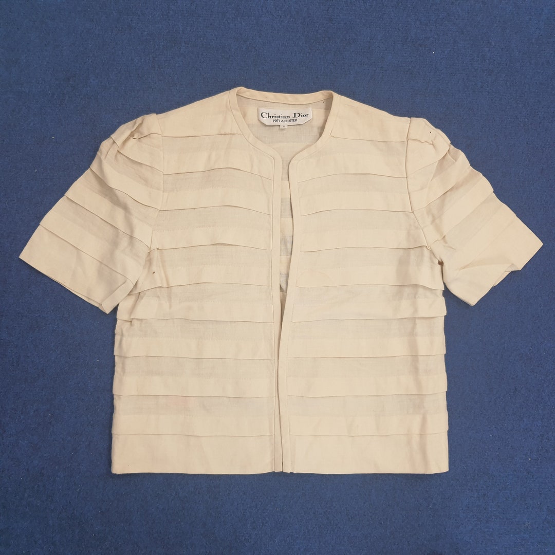ChristianDior　ストライプ　ジャケット 古着 80s USA製 Christian Dior ダーク ストライプ ウール テーラード