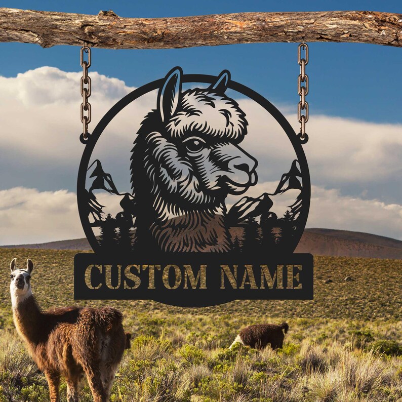 Custom Llama Metal Sign,alpaca Metal Wall Art,personalized Llama Farm ...