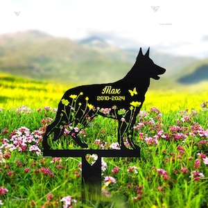 Personalized German Shepherd Garden Stake Sign, Dog Memorial Stake,Metal Stake, German Shepherd, Pet Grave Marker,Pet Loss Gift,Garden Decor