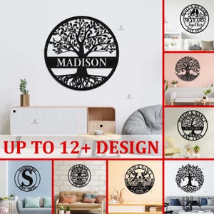 Personalized Family Tree Wall Decor, Custom Tree of Life Metal Sign, Wedding Gift, Meaningful Couple Gift, Home Decor Sign, Anniversary Gift