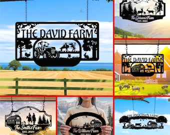 Personalized Metal Farm Sign for Family,Custom Farmhouse Gift,Farmhouse Wall Decor,Rural Home Decor,Farmer Gift,Farm Gate Sign,Outdoor Decor
